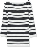 Essentials Women's Slim-Fit 3/4 Sleeve Solid Boat Neck T-Shirt